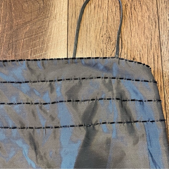 Marina Babini Vintage 90s Party Classic Silky Flirty Gray Beaded Design Tank. AA - Picture 2 of 3